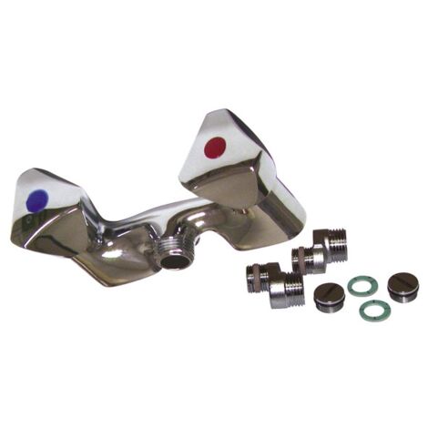 Diff – Mitigeur de douche encastré entraxe réglable 55-155mm – Finition chromée – Sortie mâle 1/2' – Raccords excentrés M1/2' 12mm