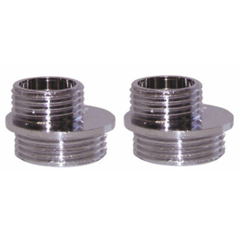 Diff – Raccord excentré mâle 15/21 x mâle 20/27 – Écart 5 mm – Finition chromée pour résistance à la corrosion – Lot de 2 unités