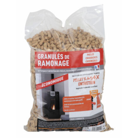 Diff – Ramonage chimique à pellets – Nettoyage poêles et chaudières – Composition naturelle – Poids 1.5 kg pour efficacité de chauffage
