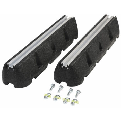 Diff – Supports RUBBER XS400 – Dimensions 400x130x95 mm – Charge max 430 kg – Barre aluminium 21x15 mm – Boulonnerie incluse