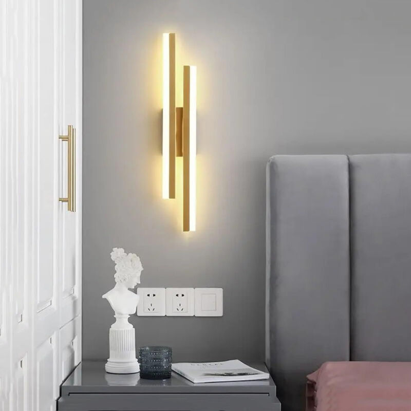 NICOLA Modern LED Wall Light, LED Wall Sconce for Bedroom, Gold, 48 cm, Tri-Color Light