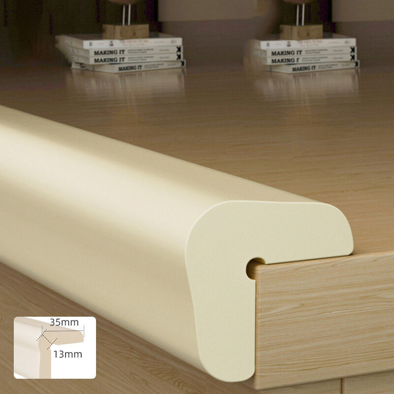 NICOLA Anti-collision strip for children, flexible table protector strip, 2 m x 13 mm, off-white