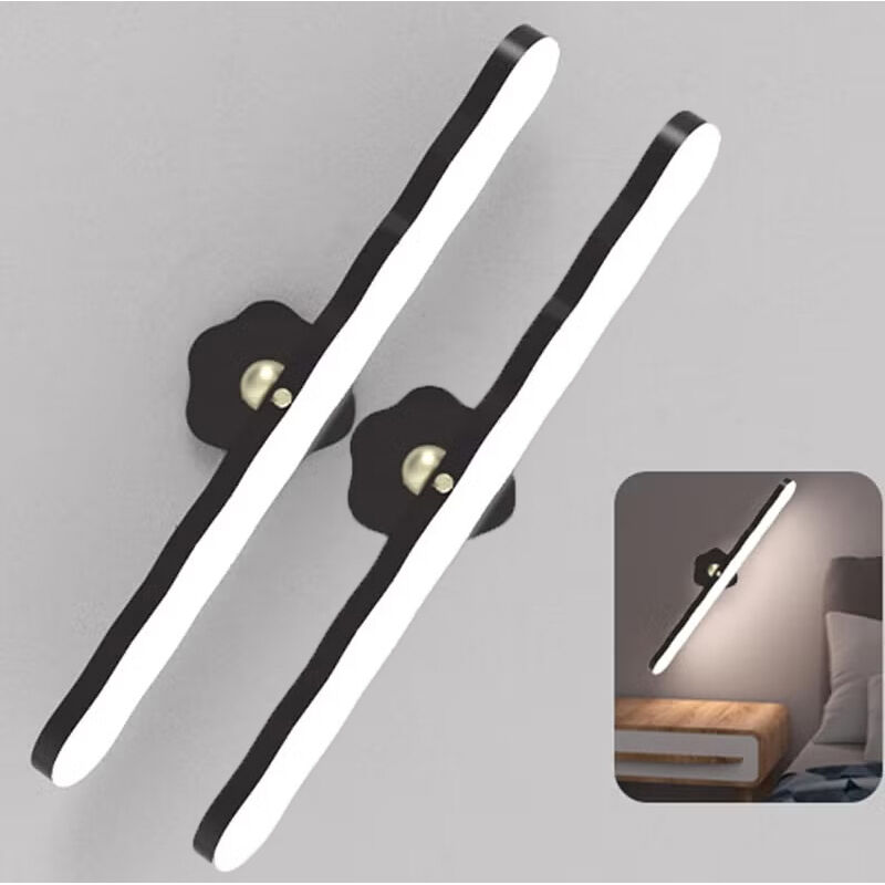 NICOLA 2-Part Rechargeable Touch-Sensitive Portable LED Night Light, Bedside Lamp, Black and White, 3W