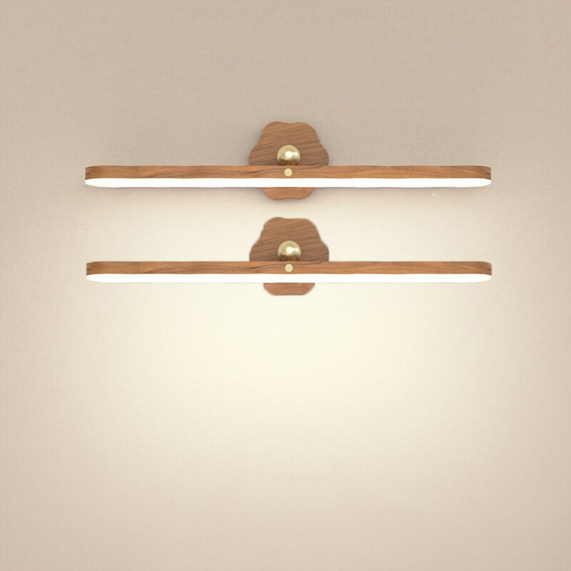 NICOLA 2-Piece Magnetic LED Makeup Light, Magnetic Touch-Sensitive Wall Light, Mirror Light, Brown and White Light, 3W