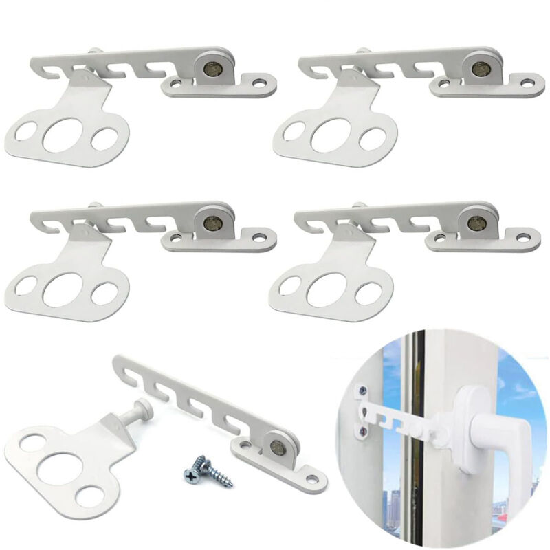 Cerradura de ventana ajustable en 5 ángulos, pestillo de marco, tope de ventana, limitadores, fijador de campeonato, seguridad para bebés y niños