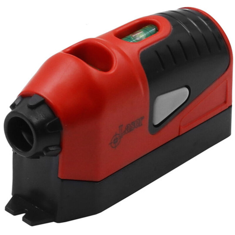 Mini nivel de burbuja vertical, nivel láser, herramienta de medición de línea horizontal guiada por láser (rojo)