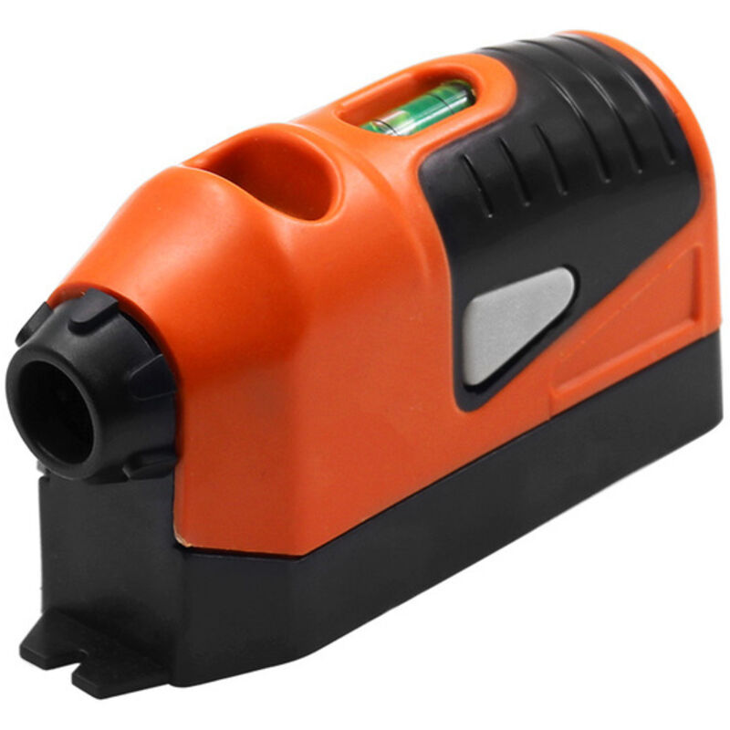 Mini nivel de burbuja vertical, nivel láser, herramienta de medición de línea horizontal guiada por láser (naranja)