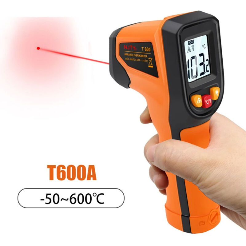 LEDANDER Termometro a infrarossi ad alta precisione, pistola termica laser digitale, strumento industriale senza contatto, 600 °C