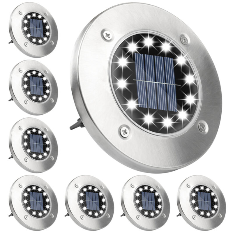 8-Pack Solar Torch Lights with 12 LEDs in a Flickering Flame Shape, Waterproof, Ideal for Gardens and Paths
