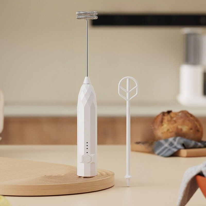 2-in-1 USB-Rechargeable Milk Frother and Electric Whisk (1 Piece), with 2 Mixing Heads: Electric Whisk and Electric Beater.