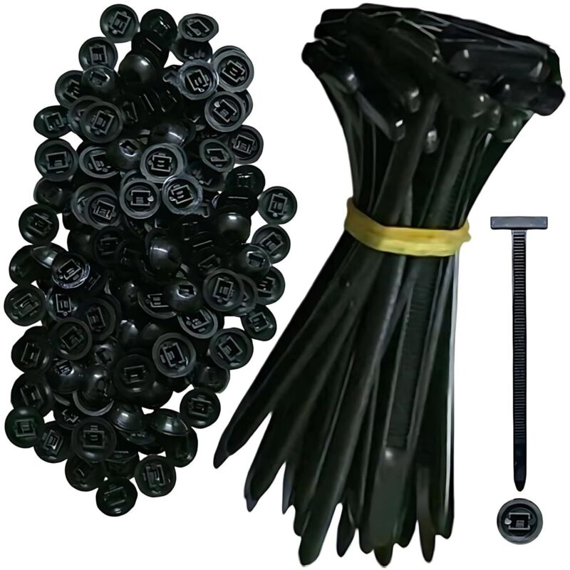 Set of 100 Universal Nylon Cable Ties—Heavy-Duty Self-Locking Ties for Everyday Car, Home, and Garden Repairs.