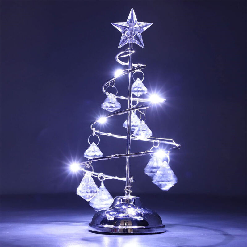 Fuleadture Crystal Spiral Christmas Tree - Desk Table - Spiral Tree Lamp Display Stand (Battery Not Included)