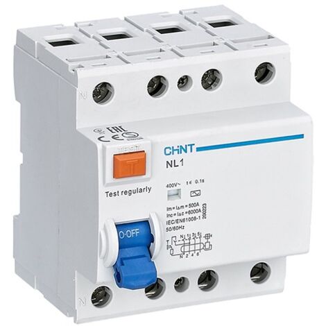 Différentiel tétrapolaire 4P 6kA NL-1-4- de Chint Electric 63A - 300 MA