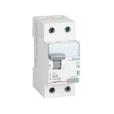 Différentiel TX3 2/40/30AC Bipolaire 230V 30mA Couleur Blanc