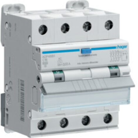 Differenziale Magnetotermico 4P 300Ma A 25A 6Ka C ( HAGER cod. AFM475H )