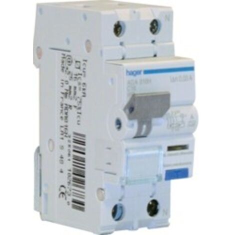 Differenziale Magnetotermico Acc 1Pn 300Ma A 10A4.5Ka C2M ( Hager Cod. Afa810H )