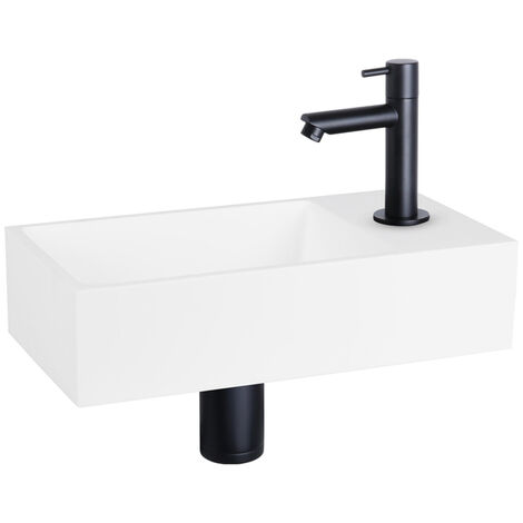 Differnz coffret de lave-mains massif droit noir mat
