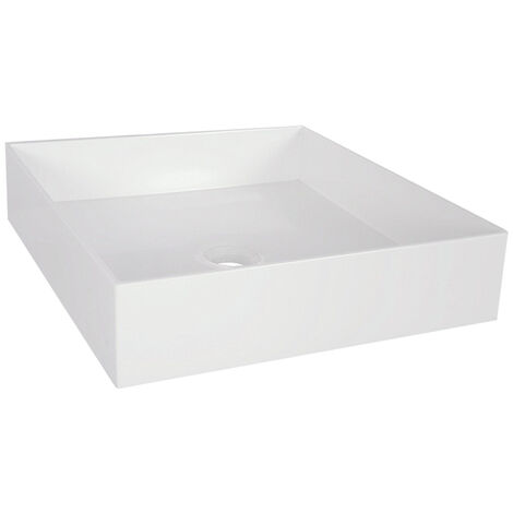 Differnz Jura Vasque Carrée 42X42X10cm Poly blanc