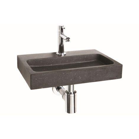Differnz lave mains 38x7x24cm Pierre naturelle 1 trou pour robinet Bluestone