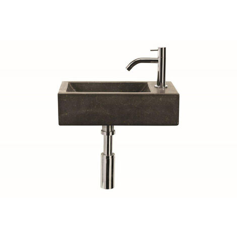 Differnz lave-mains 40x11x23cm Pierre naturelle 1 trou pour robinet Bluestone