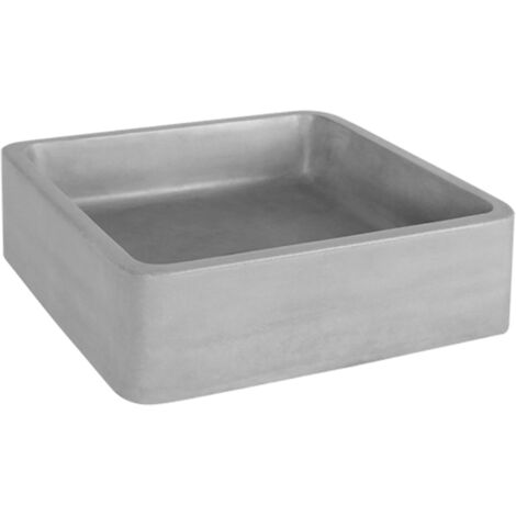 Differnz Marba Vasque à poser Carrée 40x40x12cm Béton Gris Clair