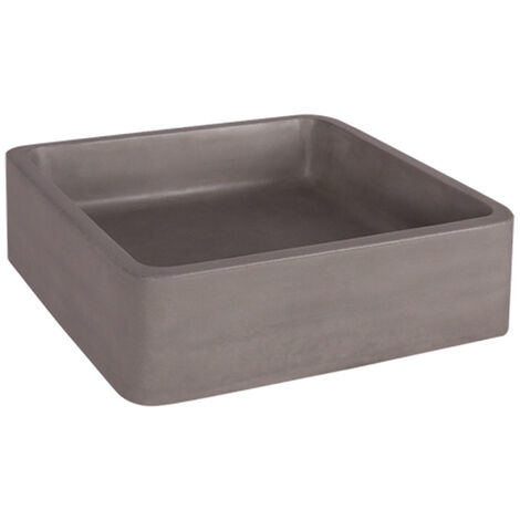 Differnz Marba Vasque à poser carrée 40x40x12cm Béton Gris clair - Grijs