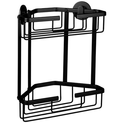 Differnz panier en fil d'aluminium rectangulaire 25x13.1x30cm 2 couches noir