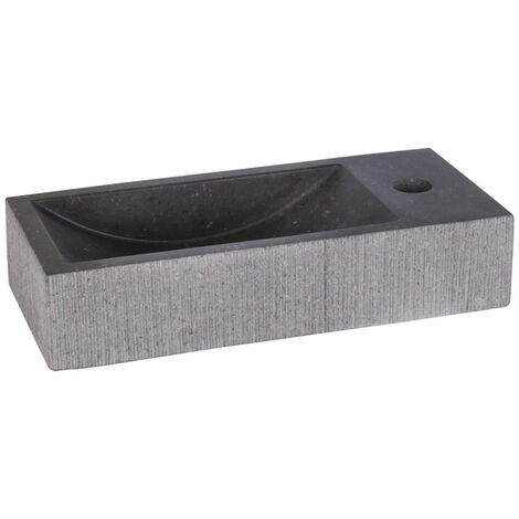 Differnz Ribble Lave-mains Bombai noir pierre naturelle 38 x 18 x 8 cm
