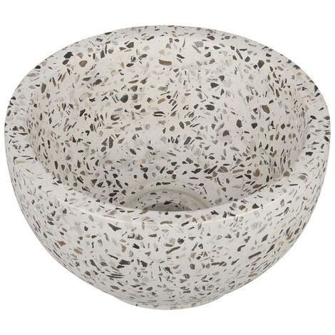 Differnz River Vasque à poser 23x12cm Terrazzo noir/blanc - Zwart/wit