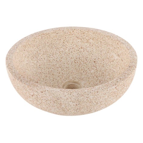 Differnz Terrazzo Vasque à poser 40x20cm rond Marron/beige - Marron/beige