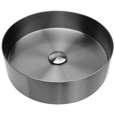 Differnz Vasque à poser 40x40cm Inox Rond gunmetal
