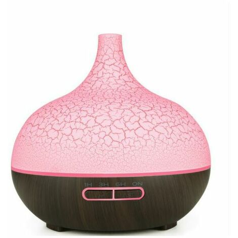 Diffuser, 400ML Essential Oils Aromatherapy Diffusers Wood Grain Humidifier Electric Ultrasonic Air Aroma Diffuser with 4 Timer, Cool Mist, Waterless Auto-Off, Mist Mode, Dark Wood Grain Color