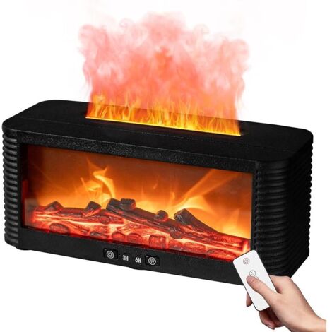 Diffuseur Cheminée, Diffuseur Huiles Essentielles Cheminée avec Télécommande, 250ML Diffuseur Flamme 7 Couleurs avec Minuterie, sans Eau avec Arrêt Automatique, pour Maison Chambre Bureau