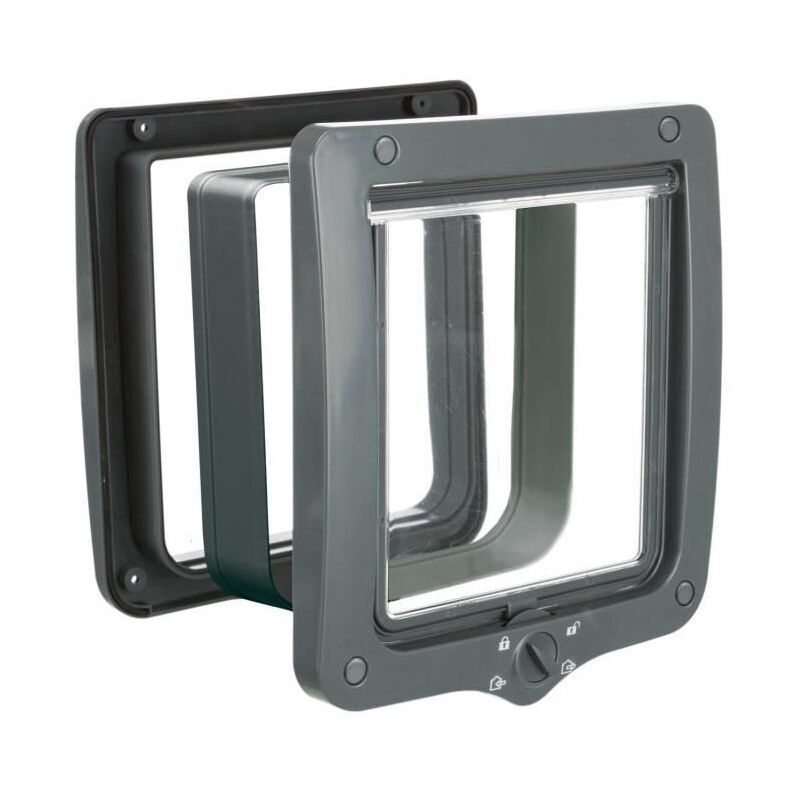Chatiere a 4 modes xxl avec tunnel Gris - Trixie Chatiere a 4 modes xxl avec tunnel Gris - Trixie
