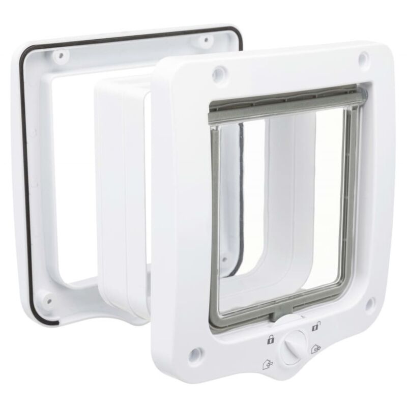 Trixie 4-Way Cat Flap with Tunnel - White Cat Flap