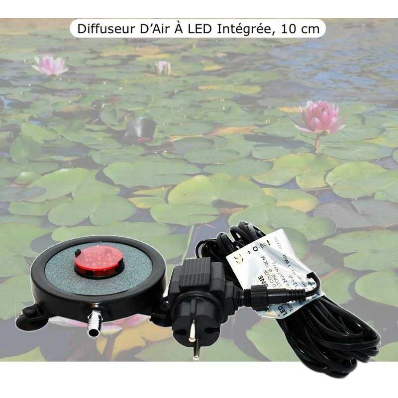 Diffuseur D'Air 2 En 1, Disque à led Intégrée, 10 cm, Pour Bassins De Jardin