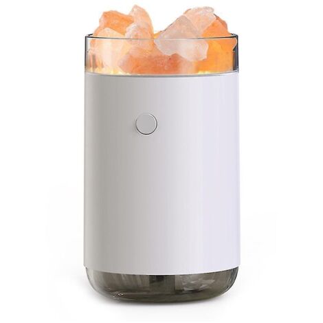 Diffuseur d'air électrique multifonction, humidificateur, huile aromatique, cristaux de sel, veilleuse, blanc