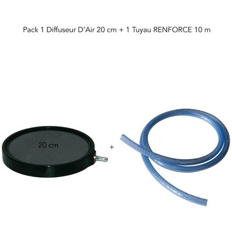 Diffuseur D'Air, Forme De Disque 20 cm Pour Bassins De Jardin + 1 Tuyau RENFORCE De 10 m