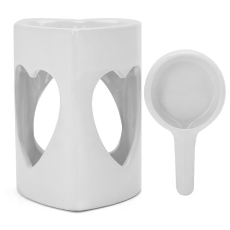 Diffuseur d'Aromathérapie en Céramique - Brûleur d'Huiles Essentielles Blanc Décoratif