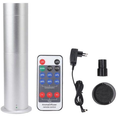 Diffuseur d'aromathérapie intelligent 120 ml 100-240 V avec télécommande, cylindrique, pour la maison et l'hôtel, argenté, prise européenne