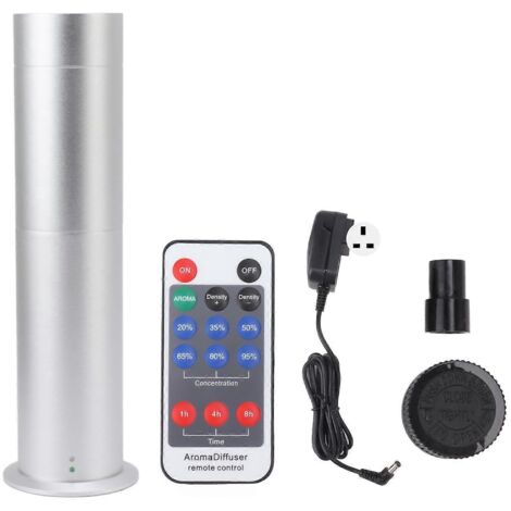 Diffuseur d'aromathérapie intelligent 120 ml 100-240 V avec télécommande, forme cylindrique, pour la maison et l'hôtel, prise argentée