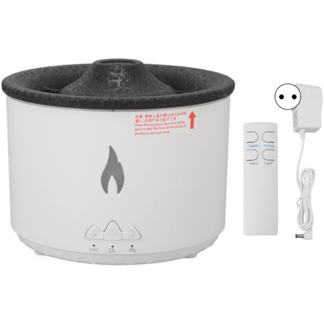 Diffuseur d'arôme à flamme bleue et fumée annulaire avec télécommande - Humidificateur Seajelly Noir et Bleu, 100-240V Prise UE