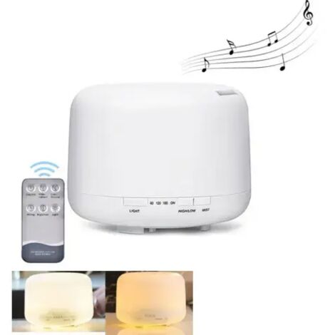 Diffuseur d'arômes aux huiles essentielles, 500 ml, télécommande, silencieux, idéal pour la chambre.