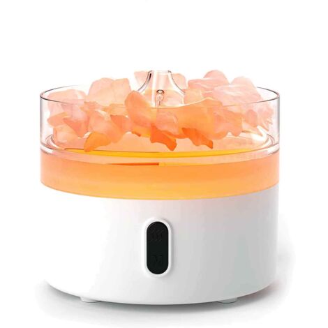 Diffuseur d'arômes de sel de l'Himalaya - Veilleuse - USB-C - Effet Flamme (Sel inclus)- Vendu par 1