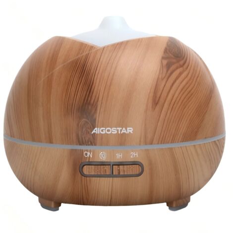 Diffuseur d’arômes en bois Aigostar 350 ml, 5W silencieux, humidificateur d’air avec veilleuse, accessoires pour chambre et bureau