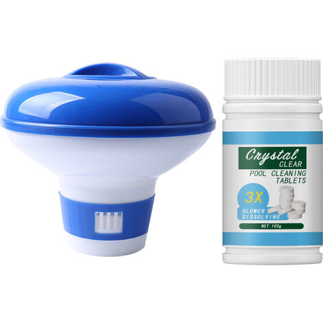 Diffuseur de chlore bleu grand modèle - Diffuseur flottant 12.312.512.5cm cm - Pastilles de nettoyage multi-usages pour un nettoyage et une décontamination instantanés de l'eau