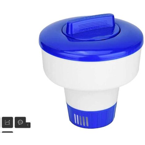 Diffuseur de chlore flottant, compatible avec les pastilles de chlore pour piscine, les pastilles de brome pour spa, et utilisable comme diffuseur de chlore pour robot nettoyeur de piscine ou spa.