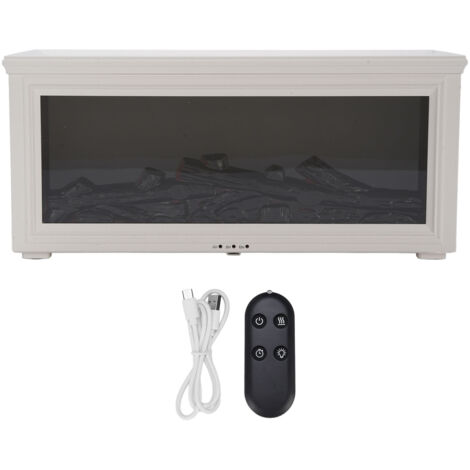 Diffuseur de flamme 280ml, arrêt automatique silencieux et réaliste, avec télécommande, huile essentielle, humidificateur d'aromathérapie pour cheminée, blanc