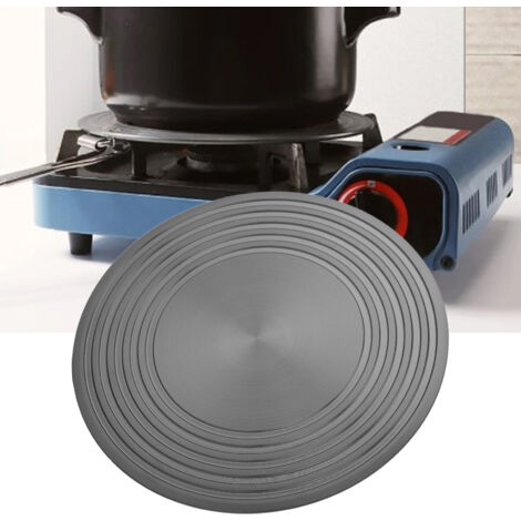 Diffuseur de Gaz Anti-Dérapage avec Pieds Amovibles et Plat Diffuseur de Chaleur en Aluminium Allié Finement Poli pour Cuisine 28cm/5.9in