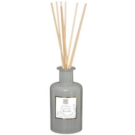 Diffuseur de parfum Myrrhe Blanche 200 ml avec 8 Bâtonnets en rotin - Atmosphera